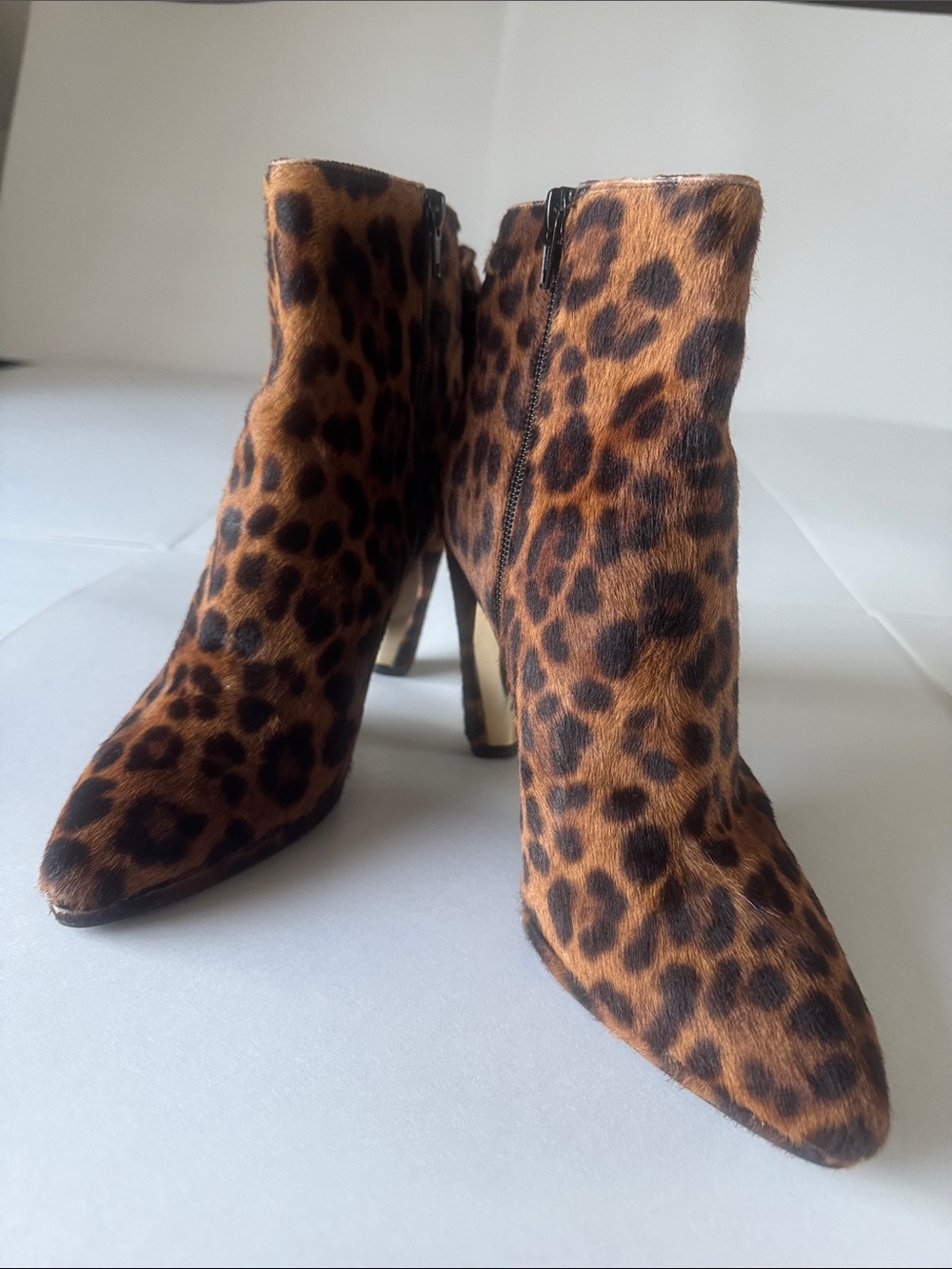 Stuart Weitzman Leopard-Print Brown & Black Ankle Booties